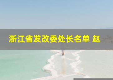 浙江省发改委处长名单 赵